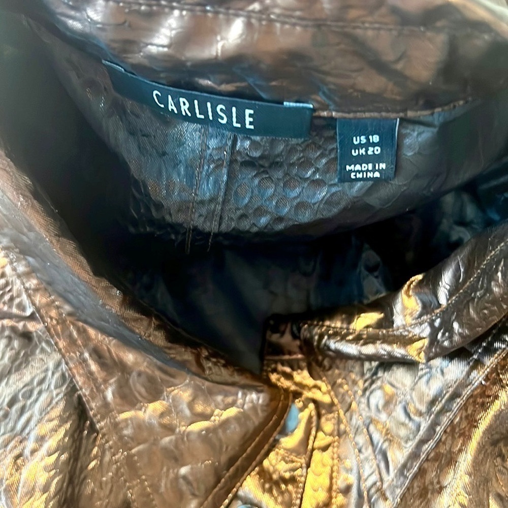 Carlisle,Metallic Bronze Lurex Shimmer Statement Jacket Liteweight Evening SizeL - Picture 9 of 15